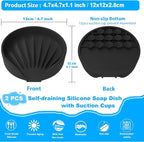 Self Draining Soap Dish, Silicone Suction Cup Soap Holder Tray Savers Container - Image 3