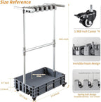 Broom mop holder cleaning supplies organizer janitorial carts on wheels - Image 7