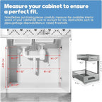 2-Pack Under Sink Storage Organizer, Large 2-Tier Elegant Mesh Pull Out Shelf - Image 2