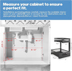 1 Pack-11.4"-16.14"H Under Sink Storage Organizer, Large 2-Tier Elegant Mesh - Image 2