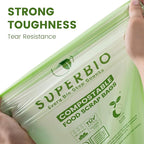 SUPERBIO 13 Gallon Handle Tie Compostable Food Waste Bags, 2 Pack, ASTM D6400 - Image 3