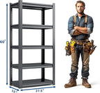 Heavy Duty Garage Shelving, Metal Storage Shelves, Adjustable 5 Tier Metal - Image 3