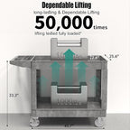 Utility Cart on Wheels, 1000 lbs Capacity Rolling Service Cart, 45 x 25 Inch - Image 2