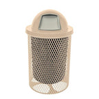 COATEDOUTDOORFURNITURE RDT-TAN Heavy Duty 32 Gallon Round Trash Receptacle by CoatedOutdoorFurniture