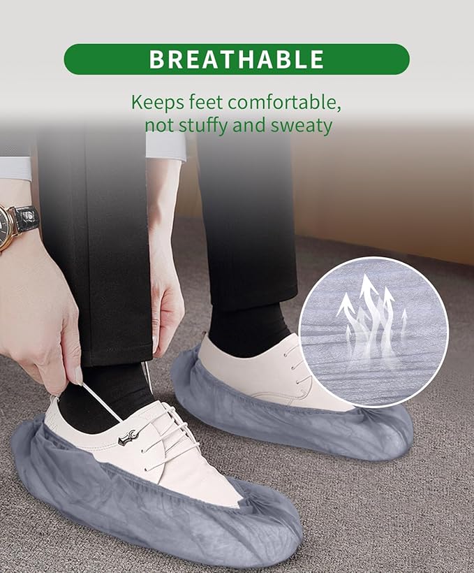 100Pcs Non-Woven Shoe Covers Disposable Non Slip - Image 4