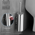 Toilet Brush and Brush Holder, Stainless Steel No-Punch Hook Base Dual Purpose - Image 2