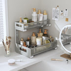 2-Pack Under Sink Storage Organizer, Large 2-Tier Elegant Mesh Pull Out Shelf - Image 8