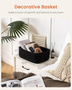 Small Woven Basket, 13.5 x 9.5 x 5 Inches, Storage Basket - Image 2