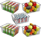 5 Pack Wire Storage Baskets, Premium Pantry Baskets by Unknown