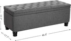 SONGMICS Storage Ottoman, Storage Bench, Tufted Entryway Bedroom Bench - Image 3