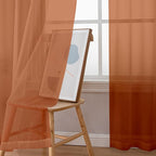 Chyhomenyc Orange Sheer Curtains 96 inches Long 2 Panels, Light Filtering Soft - Image 4