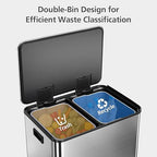 GarveeHome 60L/16 Gal Kitchen Trash Can, 2×8 Gal Pedal Trash Bin - Image 3
