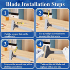 Floor Scraper Telescopic, 38 to 52in 4Inch Razor Blade Floor Scrapers Long - Image 8