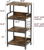4 Tier Printer Stand with Storage Shelf, Large Tall Printer Table - Image 3
