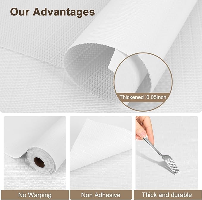 OcePor Non-Adhesive Drawer and Shelf Liner 17.5IN x 30FT，Non Slip Cabinet and - Image 4