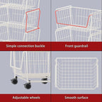 PUSDON Stackable Metal Storage Carts, Dual Use Shelf - Image 6