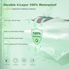 Waterproof Mattress Protector, Full Size Mattress Pad Fitted 6-15" Deep Pocket - Image 7