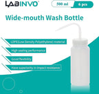 6pcs of Economy Wash Bottles, Wide-Mouth, Self-Venting Safety Wash Bottles - Image 2