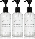 Clear Refillable Shampoo and Conditioner Bottles by ArtanisHome