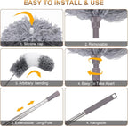 Microfiber Duster for Cleaning Fan, High Ceiling, Reusable Bendable Washable - Image 4