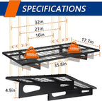 2-Pack 1.5x3FT Garage Shelving 17.7-inch-by-35.8-inch Wall Shelf Garage Storage - Image 2