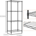4 Tiers Shelf Metal Storage Shelves Wire Rack Closet Organizers - Image 3