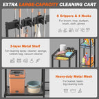 Broom Holder with Cleaning Supplies Organizer, Broom Closet Storage Cabinet - Image 4