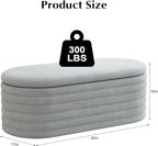 Storage Ottoman Bench, Upholstered Fabric Storages Benches End of Bed Stool - Image 2