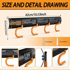 3-H 4×16" All Metal Garden Tool Organizer, Garage Tool Organizer, Broom Holder - Image 2