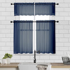 Chyhomenyc Sheer Window Curtains Tier 2 Pieces Set, 36 inch Length, Short - Image 2