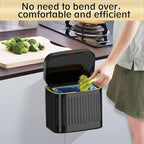 GloDeals Kitchen Trash Can for Counter Top or Under Sink, 1.05 Gallon Stainless - Image 2