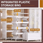 QudraKast 4-Tier Stackable Plastic Storage Bins - 67QT Stackable Storage Bins - - Image 2