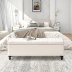 Storage Ottoman 50.2 Inches Upholstered Fabric Storage Ottoman Bench，Button - Image 4