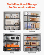 VEVOR Storage Shelves, 2500 lbs, 5 Tier Heavy Duty Garage Shelving, - Image 8