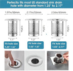 Hair Catcher Shower Drain, Bathtub Drain Cover, Deep Stainless Steel Sink - Image 2