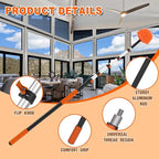 30FT Reach Cobweb Duster with Extension Pole, High Ceiling Long Duster with - Image 2