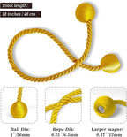 Hion Magnetic Curtain Tiebacks Golden 6 Pack, Curtain Tiebacks Buckles - Image 2