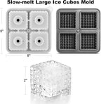 Nax Caki 3D Square Ice Cube Tray, Large Square Silicone Fun Shapes Whiskey Ice - Image 4