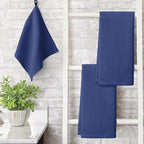 Artoid Mode 100% Cotton Navy Blue Waffle Weave Kitchen Dish Cloths, 13x28 Inch - Image 3