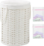 Laundry Basket Round Rattan Laundry Hamper 29.1 Gal Handwoven Large Wicker by SETVSON
