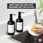 GMISUN Black Soap Dispenser, 2 Pack Matte Black Hand Soap Dispensers - Image 7