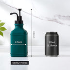 Enra Glass Soap Dispenser with Clear Window, 12oz Matte Stainless Steel Hand - Image 4