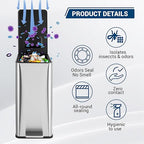 15 L Kitchen Step Trash Can, 4 Gallon Narrow Stainless Steel Waste Bin - Image 5