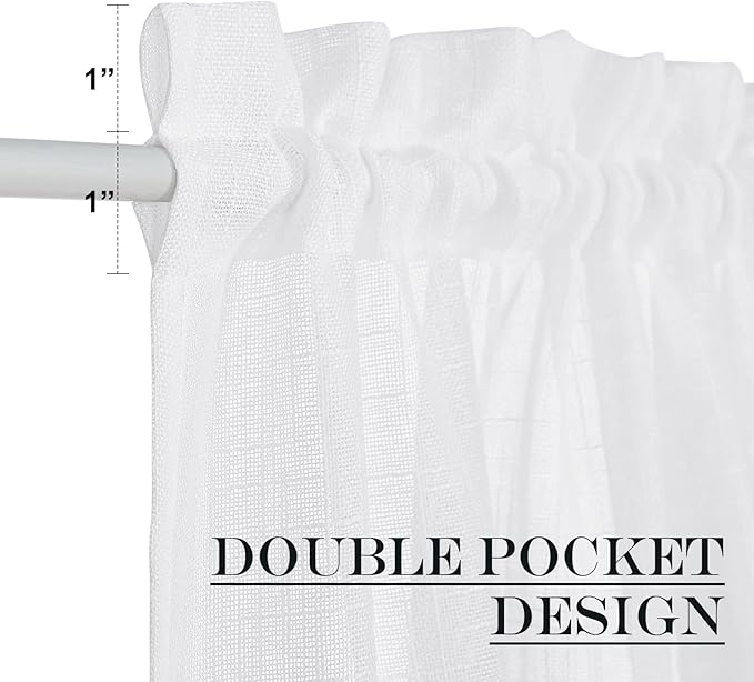 NICETOWN Front Sheer Door Sheer Curtain, Privacy Semitransparent Voile French - Image 5