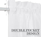 NICETOWN White Sheer Curtains for French Front Door, Short Curtains for Small - Image 3