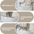 danpinera 79 L Large Laundry Basket, Tall Woven Cotton Storage Hamper - Image 5