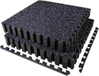 AIRHOP 0.56in Thick 48 Sq Ft Exercise Equipment Mats, 12 Tiles Upgraded Rubber by Airhop