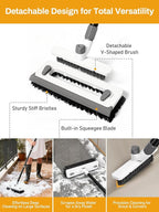 3 in 1 Floor Scrub Brush with Long Handle 55" Push Broom Stiff Bristle Scrubber - Image 2