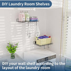 2 Pack Garage Wall Shelf, Wall Mounted Storage Shelves, Heavy Duty Metal Shelves - Image 6