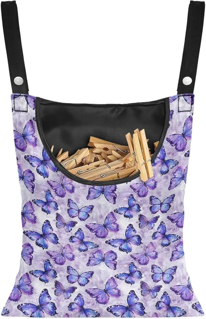 Butterfly Purple Clothespin Bag by Unknown